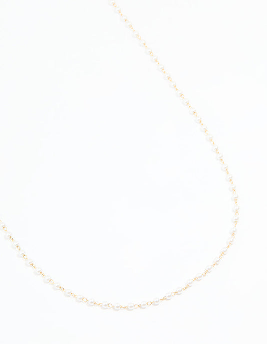 Waterproof Gold Plated Stainless Steel Pearl Waist Chain