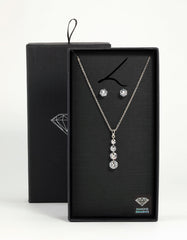 Silver Cubic Zirconia Necklace & Earrings Set