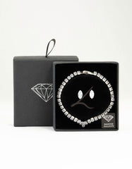 Silver Cubic Zirconia Marquise Tennis Bracelet & Earrings Set