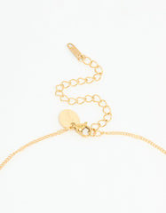 Waterproof Gold Plated Stainless Steel Flower Enamel Pendant Necklace