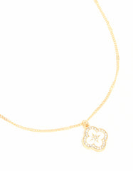 Waterproof Gold Plated Stainless Steel Flower Enamel Pendant Necklace