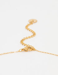 Waterproof Gold Plated Stainless Steel Black Flower Pendant Necklace