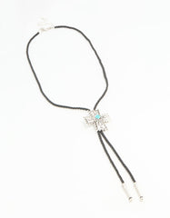 Silver Cord Turquoise Cross Y-Necklace