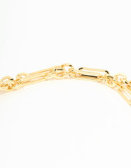 Gold Plated Heart Pendant Chain T & O Necklace