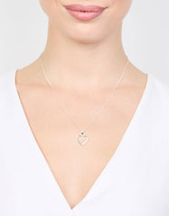 Silver Plated Heart & Cross Pendant Necklace