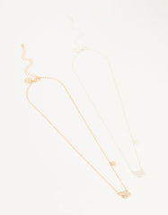 Mixed Metal Star & Planet Necklaces 2-Pack