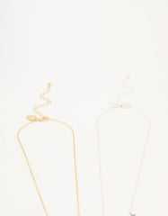 Mixed Metal Star & Planet Necklaces 2-Pack
