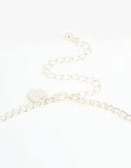 Silver Diamante Long Layered Chain Necklace