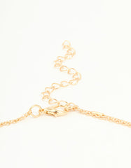 Gold Red & Pink Beaded & Pendant Layered Necklace