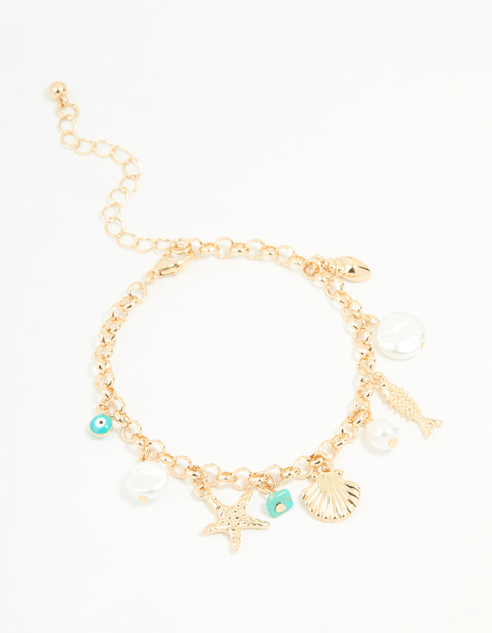 Gold Ocean Charm Bracelet