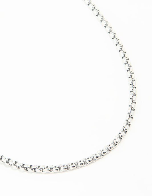 Waterproof Stainless Steel Round Box Chain Short Necklace