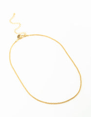 Waterproof Gold Plated Stainless Steel Twisted Short Chain Necklace