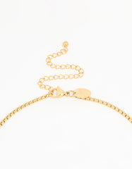 Waterproof Gold Plated Stainless Steel Rectangle Pendant Long Necklace