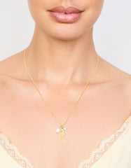 Waterproof Gold Plated Stainless Steel Freshwater Pearl Seahorse Necklace