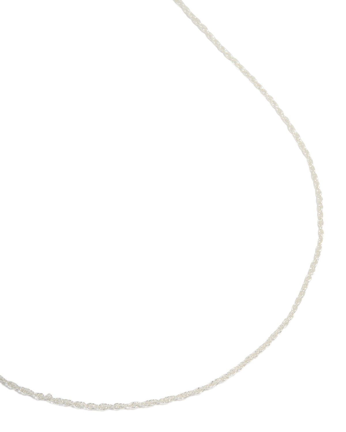 Silver Plated Brass Thin Twisted Chain Necklace