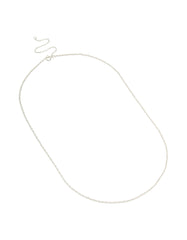 Silver Plated Brass Thin Twisted Chain Necklace