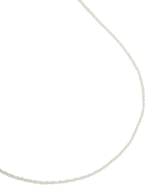 Silver Plated Brass Thin Twisted Chain Necklace