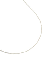 Silver Plated Brass Thin Twisted Chain Necklace