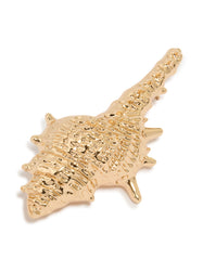 Gold Starfish & Shell Brooch Set