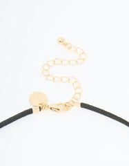 Gold Plated Cord Open Oval Long Necklace