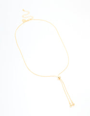 Gold Plated Adjustable Toggle Y-Necklace