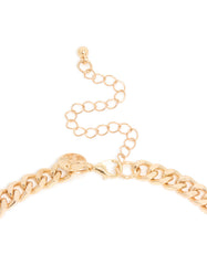 Gold Orange Woven Fabric Charm Layered Necklace