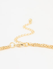 Gold Plated Twisted Chain Cross Necklace