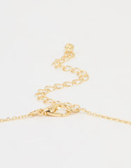 Gold Plated Cubic Zirconia Baguette Cross Pendant Necklace