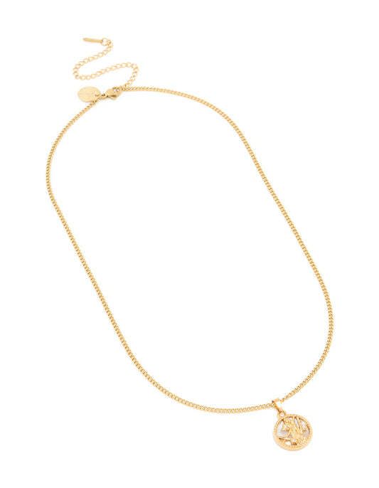 Waterproof Gold Plated Stainless Steel Virgo Circle Necklace