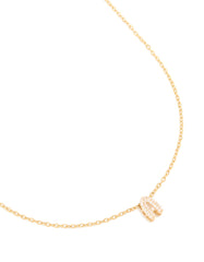 Waterproof Gold Plated Stainless Steel Cubic Zirconia Mini Pavé Letter A Necklace