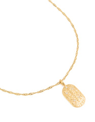 Waterproof Gold Plated Stainless Steel Libra Tab Necklace