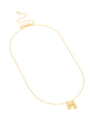 Waterproof Gold Plated Stainless Steel Large Bubble Letter M Necklace