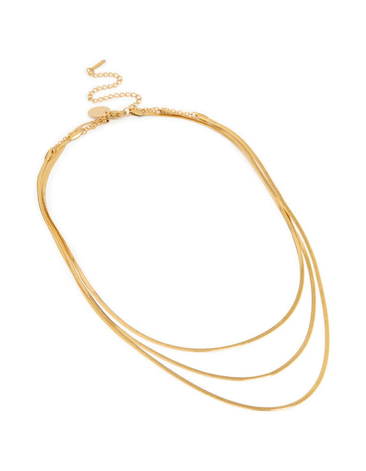 Waterproof Gold Plated Stainless Steel Snake Chain Necklace