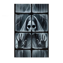 3D Holiday Window Cover Witch Halloween Window Cover
