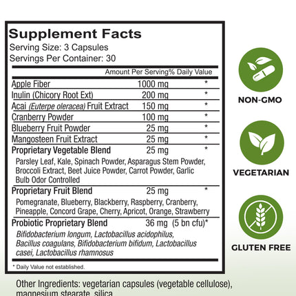 Probiotic & Prebiotic Supplement – 5 Billion CFU, 6 Strains | Digestive & Immunity Support