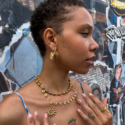 Luxe Sunwave ‘Shena’ Hoop Earrings - Silver/Gold
