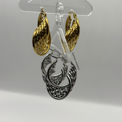 Luxe Gold ‘Idia’ Textured Swirl Hoops