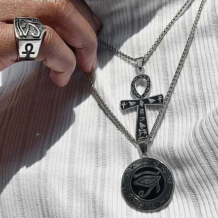 Ancient Ankh Noir Necklace