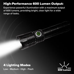 Maplin LED 600 Lumens Lithium Rechargeable Torch