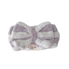 Rawr Bow Makeup Headband - Purple Stripe