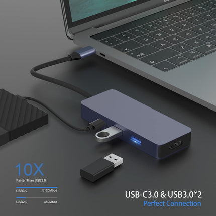 USB C Docking Station 7 IN 1 HDMI 4K USB 3.0 USB-A/C SD/TF Card Reader & More
