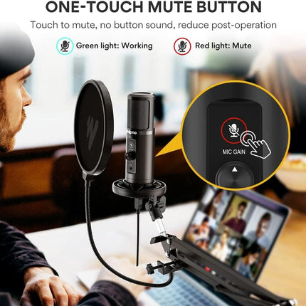 Maono USB Professional Cardioid Microphone with Boom Arm