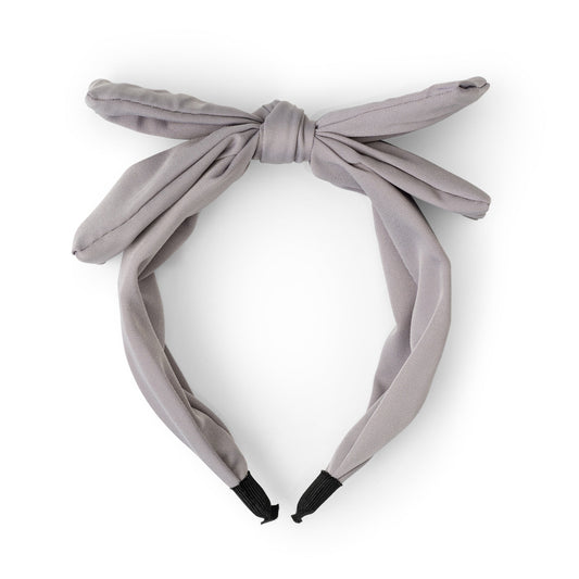 Rawr Satin Bow Headband - Grey