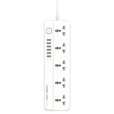 LDNIO SC5614 Universal Power Strip 2500W 5 AC Outlets 6 USB ports 2M Power Cord Extension Socket