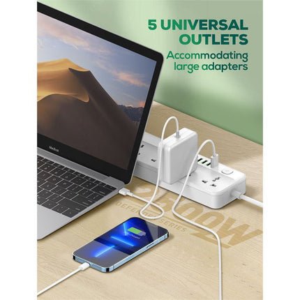 LDNIO SC5614 Universal Power Strip 2500W 5 AC Outlets 6 USB ports 2M Power Cord Extension Socket