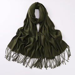 Autumn And Winter Cashmere-like Solid Color Long Scarf