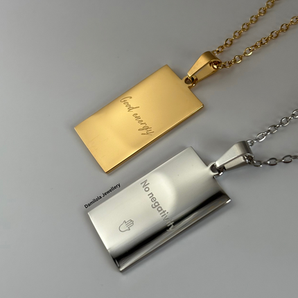 ‘Good energy. No negativity’ Necklace - Gold/Silver - Double Sided