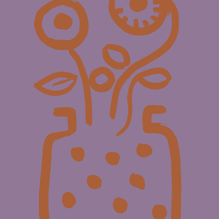 Vase no 2 print - Lilac + Terracotta