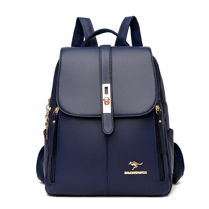 Luxury Women Leather Backpacks for Girls Sac a Dos Casual Daypack Black Vintage Backpack School Bags for Girls Mochila Rucksack