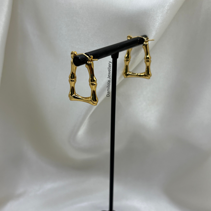 Gold ‘Tara’ Triangle Bamboo Hoops